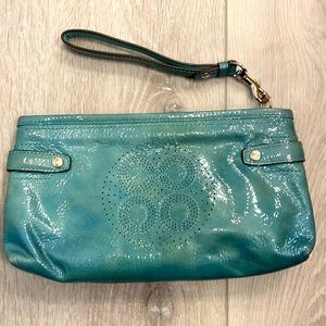 Authentic Coach Wristlet Teal